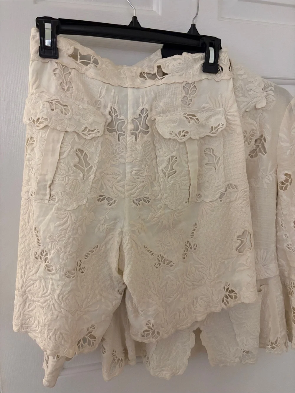 Yoana Baraschi Cream Lace Short Suit